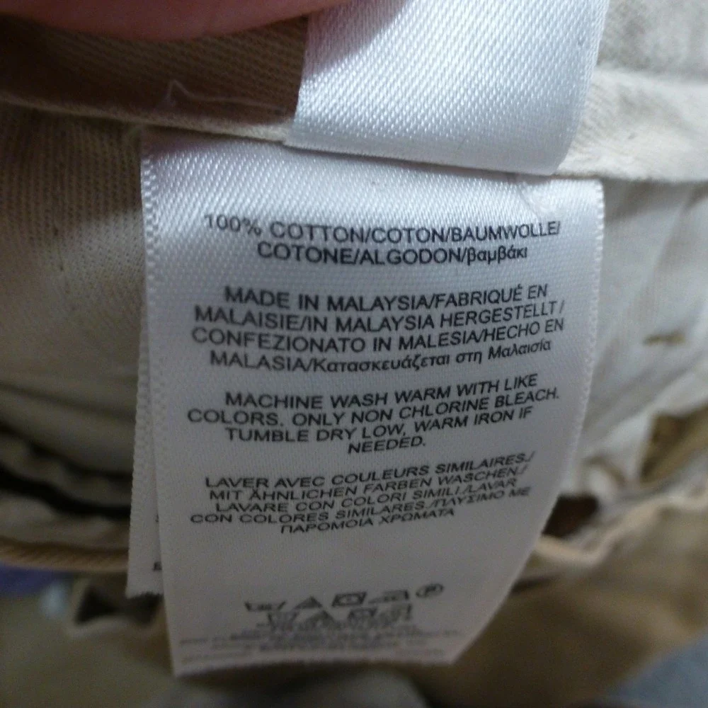Brooks Brothers Advantage Chino Clark Pants Mens 35x29 Tan Cotton Flat Front